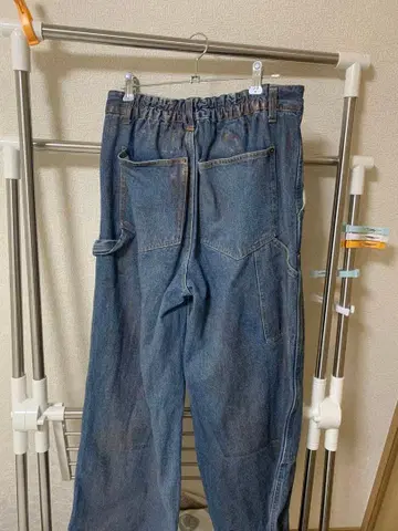 데님 블루 이지 팬츠 허리밴딩