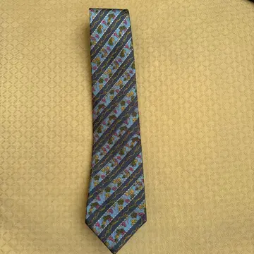 OVER-TEN TAYA 꽃무늬 스트라이프 넥타이