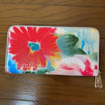 SH iME 소가죽 장지갑 플라워