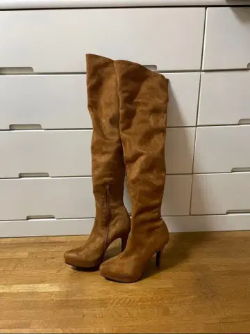 에스페란자 롱 부츠 사이즈 L 카멜 스웨이드