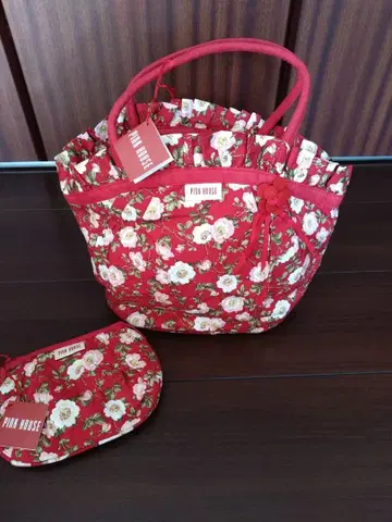 PINK HOUSE 꽃무늬 토트백 파우치 포함