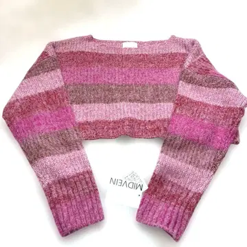 MIDVEIN 미드베인 모헤어 블렌드 핑크 스트라이프 니트