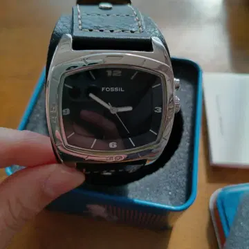 FOSSIL 아날로그 시계 블랙 가죽