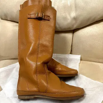 여성용 롱 부츠 카멜 천연 소재 [ M 사이즈 ]