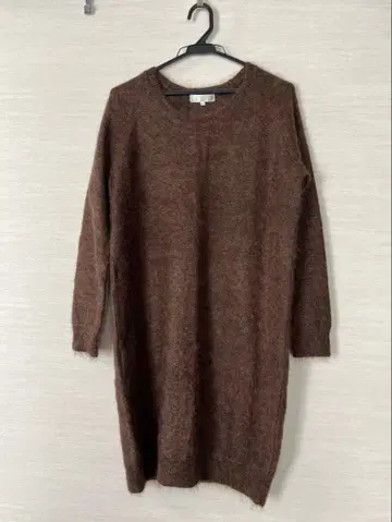 자유구 브라운 긴팔 니트 원피스