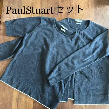 Paul Stuart 그레이 가디건 스웨터 (반팔) 세트