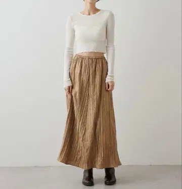 윔 가젯 샤이니 와셔 스커트 롱 스커트