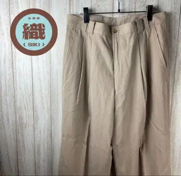 맨투맨 모음 [ 자수 포인트 턱 와이드 슬랙스 팬츠 베이지 ]