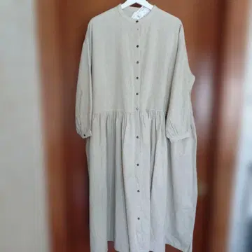 새상품 미사용 택 포함 츠치에 원피스 긴팔 겨울 코튼 린넨