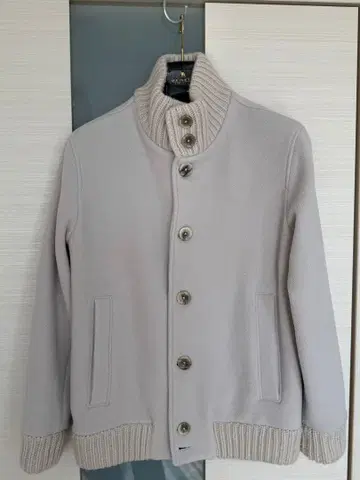 HERNO 헬노 라이트 그레이 버튼 울 자켓