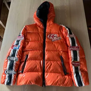 오렌지 다운 자켓 L 사이즈