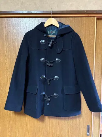 네이비 더플 코트 후드 부착 이스트 보이