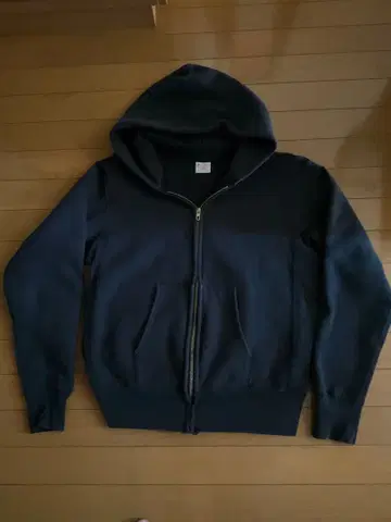 네이비 풀 집업 후드 부착 후드티