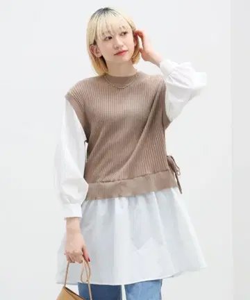 BEAMS HEART 니트 도킹 풀오버