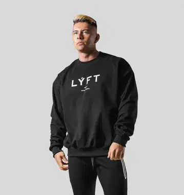 [ 새상품급 ] LYFT 로고 크루넥 맨투맨 블랙 L!