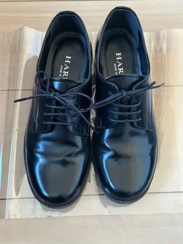 HARUTA 블랙 레이스업 슈즈