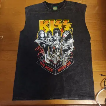 KISS 슬리브리스 T셔츠 다크 그레이 XL