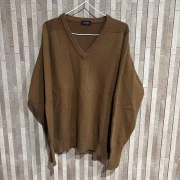 ARCACHON 캐시미어 100% V넥 스웨터 남성용 LL 사이즈