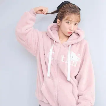 새상품 츠지 노조미 헬로키티 보아 지퍼 후드티 아우터 M