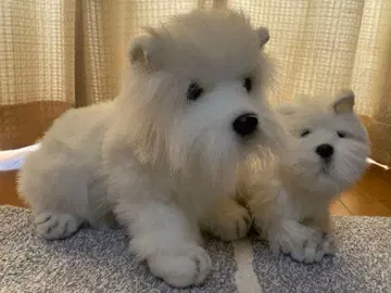 한사 화이트 테리어 봉제 인형 웨스티 2세트 westie