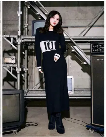 Darich 자카드 로고 니트 원피스 택 포함 미사용 새상품