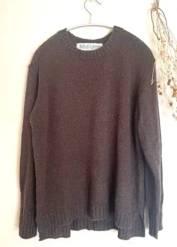 Midi Umi 모헤어 브라운 와이드 풀오버