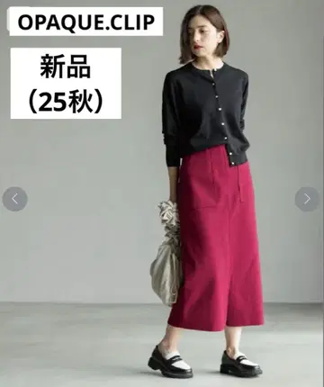 [ 새상품 ] 오파크 클립 울라이크 타이트 스커트 보르도