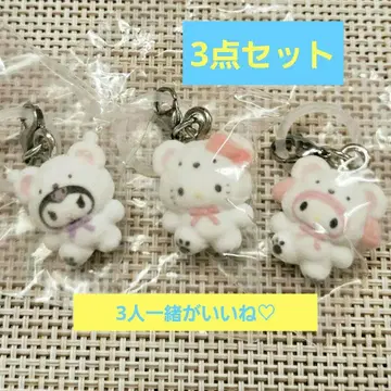 산리오 캐릭터즈 메지루시 액세서리 폭신폭신 스노우 3개 세트