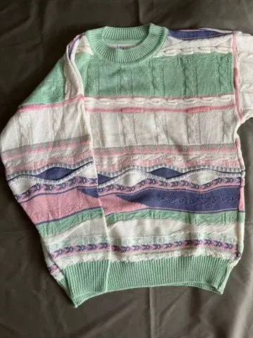 해외 구제 의류 파스텔 컬러 니트 쿠지 니트