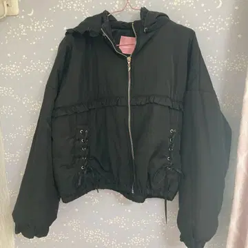 Honey Cinnamon 허니시나몬 레이스업 패딩 자켓 블랙