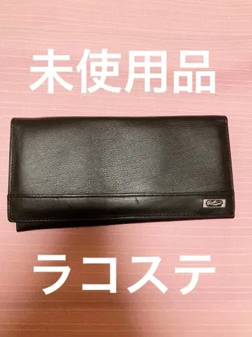 [ 미사용품 ] 라코스테 소가죽 블랙 장지갑 경량 카드 포켓 다수