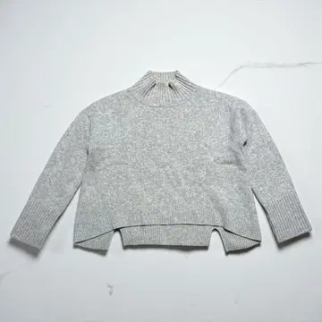 아파트 바이 로리즈 F 돌먼 니트 그레이 울 100% 숏 기장