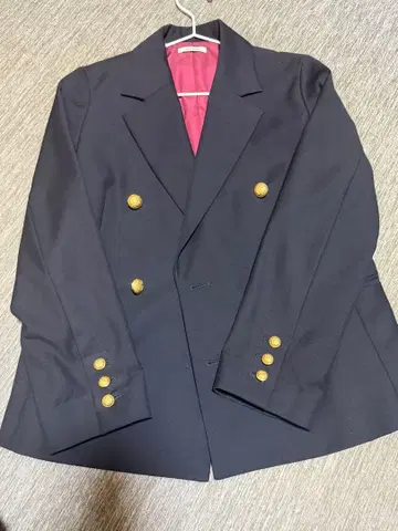 Emma Taylor 더블 골드 버튼 네이비 테일러드 자켓 36