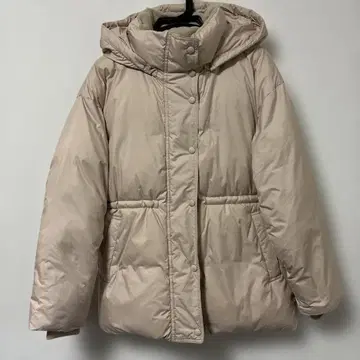 AZUL by moussy 후드 부착 베이지 다운 자켓 S 사이즈