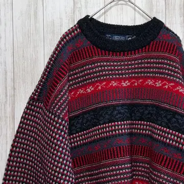 [ 노르딕 무늬 울 100% 인기 ] 씨비스포츠 빈티지 니트