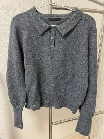 Kastane 그레이 커브 슬리브 폴로 니트