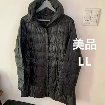 새상품급 LL 블랙 다운 자켓 롱 A라인