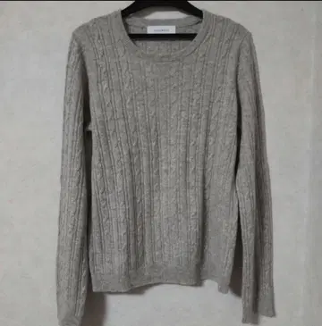 그린 라벨 릴랙싱 케이블 짜임 캐시미어 100% 니트