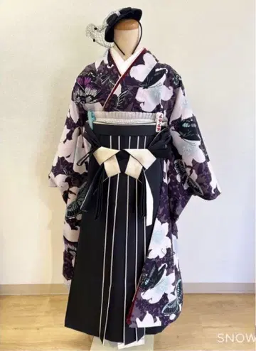 졸업식 하카마 세트 후리소데 M 사이즈 91cm 대학생