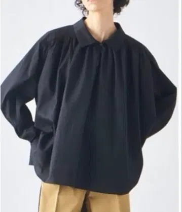 집에서 세탁 가능한 JOSEPH STUDIO 루즈핏 코튼 블라우스 블랙