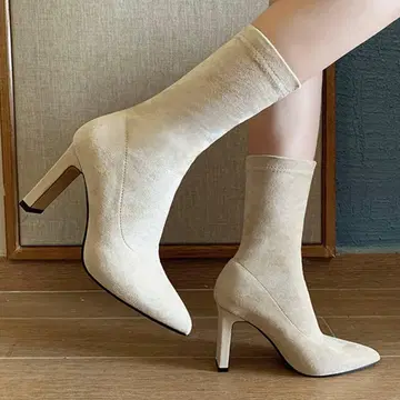 베이지 부츠 스웨이드