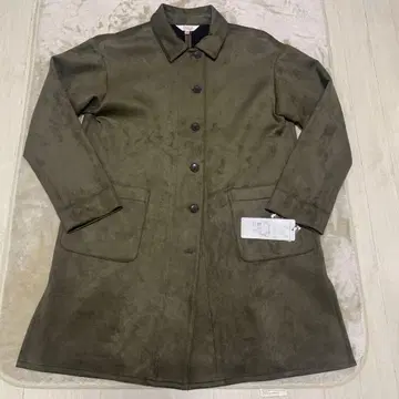 [ 미사용 ] JUNKO SHIMADA 스웨이드 코트 11호 사이즈 카키