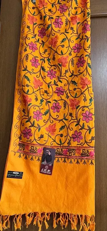 꽃무늬 자수 코튼 스톨