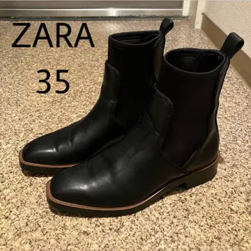 [가격 인하 협상 가능!] ZARA 사이드 고어 숏부츠 블랙 EU35