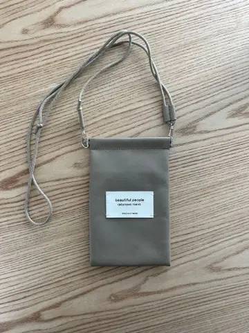 beautiful people 가죽 문서 케이스 베이지