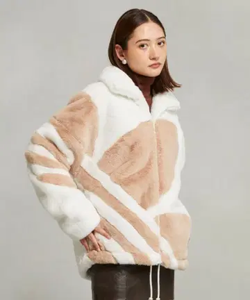 adidas 플리스 자켓 화이트/베이지