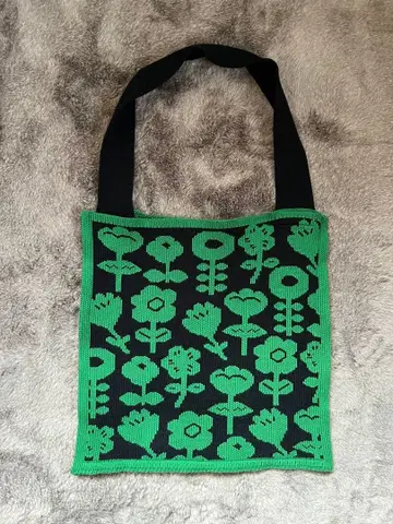 [ FrenchBull ] 프렌치불 니트 토트백 꽃무늬 북유럽