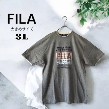 휠라 3L 그레이 빅 사이즈 티셔츠 스포티 연습복 멋진 구제 의류