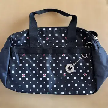 블랙 플라워 무늬 백 가로 30cm