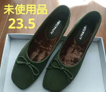 [ 미사용 ] ALPHA CUBIC 리얼 가죽 스퀘어토 보아 안감 펌프스